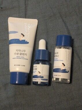 Round Lab Birch Juice Cleanser, Toner, And Serum Travel Size